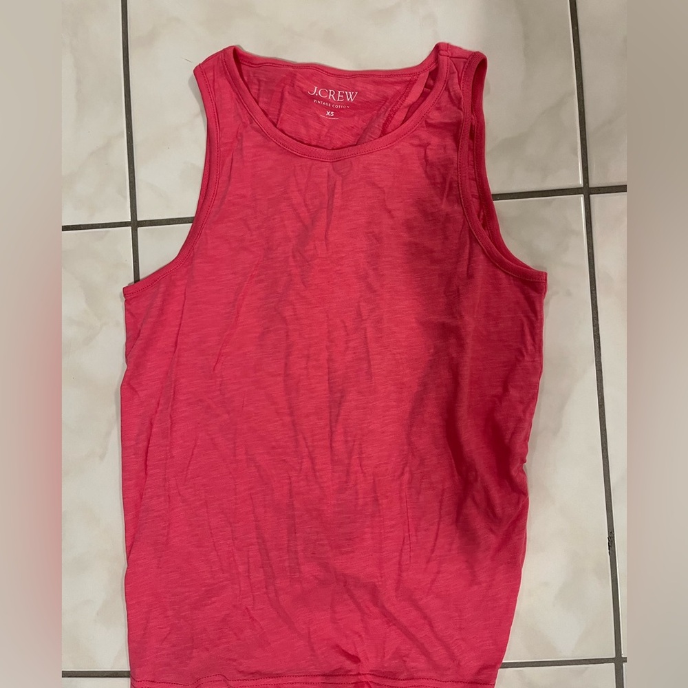 J CREW 100% cotton tie back pink tank top